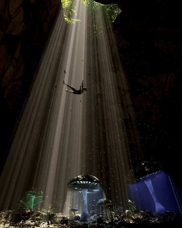 Digital landscape or falling scene from the original Art page