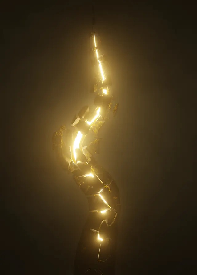 Abstract digital form study with organic tentacle-like shapes