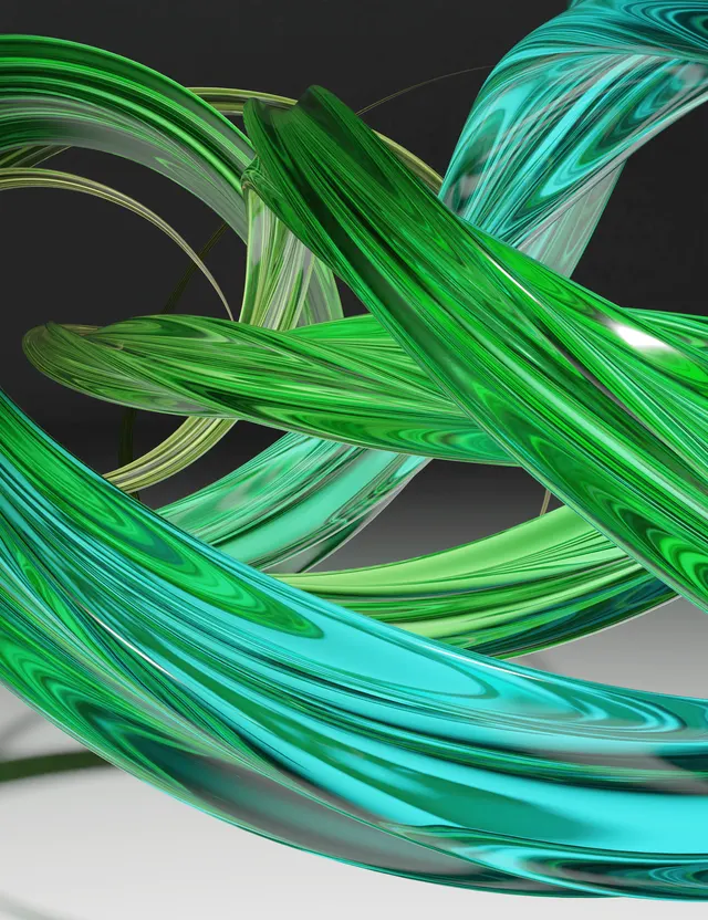 Abstract rendered form study with layered shape language